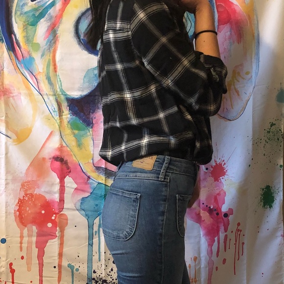 Hollister Black Flannel Shirt - Picture 3 of 4